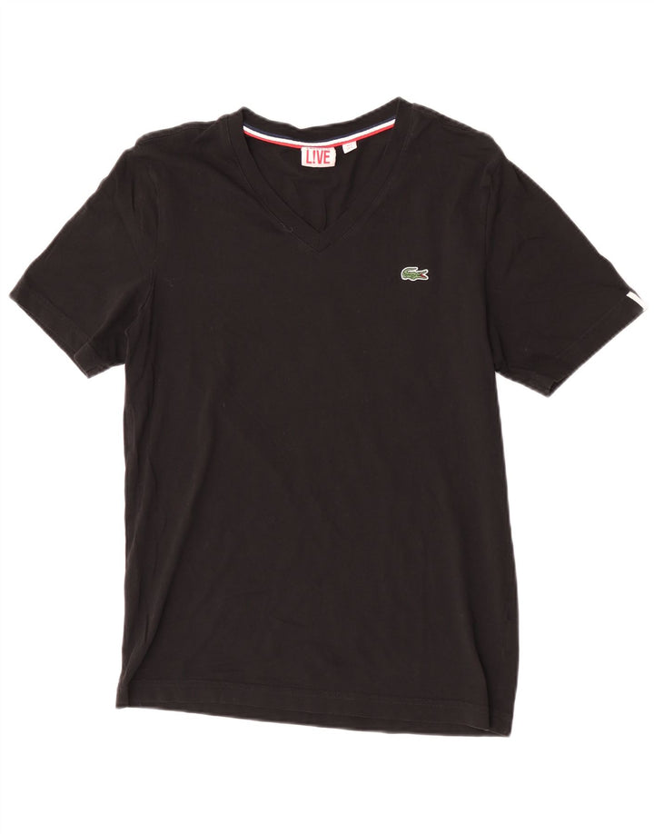 Lacoste Mens T-Shirt Top Size 3 Small Black Cotton