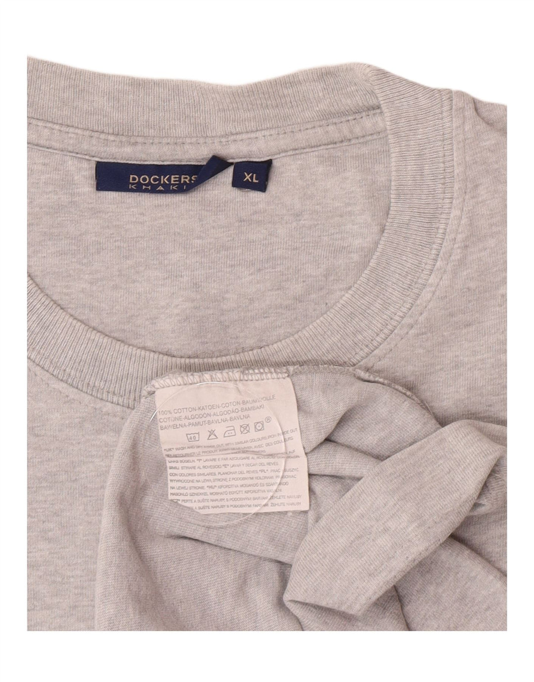 Dockers Mens Graphic Top Long Sleeve XL Grey Cotton