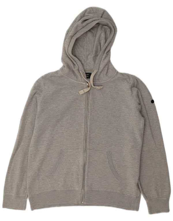 Superdry Womens Zip Hoodie Sweater UK 14 Large Grey