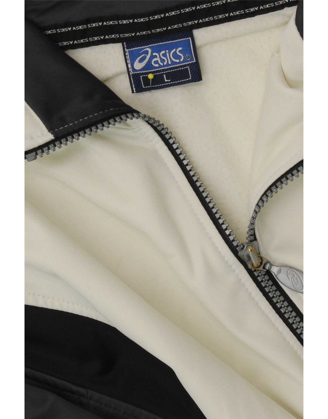 Asics Mens Tracksuit Top Jacket Large White Colourblock