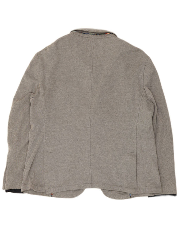 Zara Mens 2 Button Blazer Jacket EU 56 XL Grey Polyester