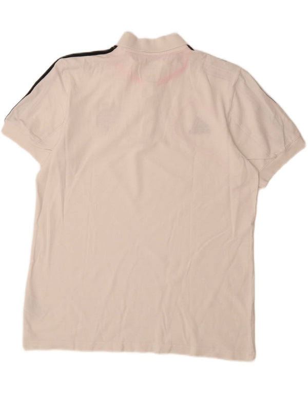 ADIDAS Mens FC Bayern Munchen Polo Shirt UK 44/46 Large White Cotton