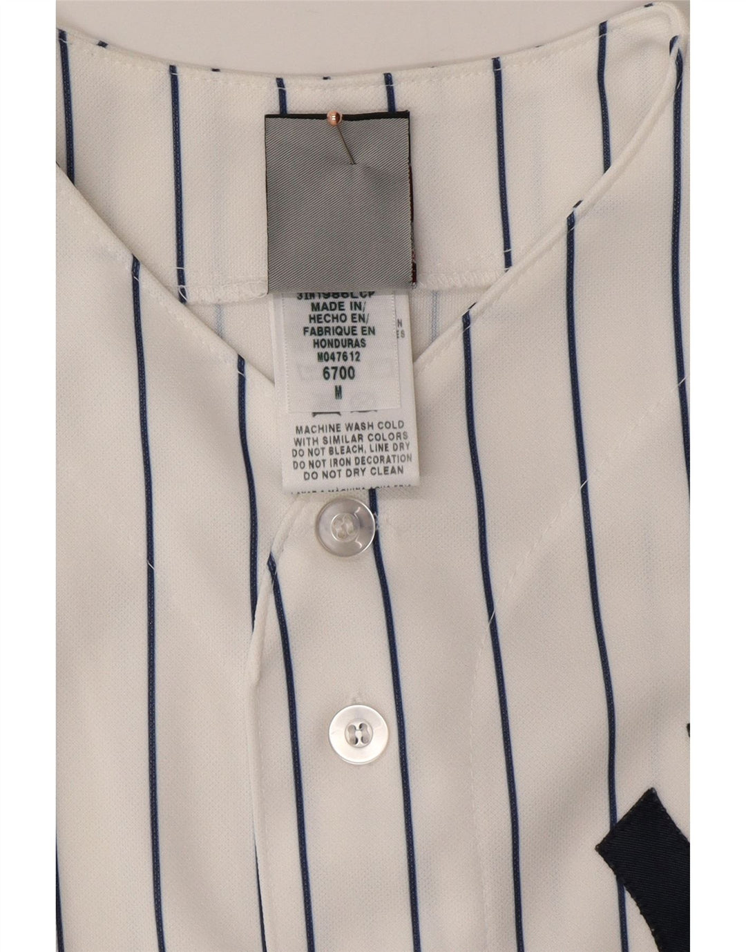MAJESTIC Mens New York Yankees Graphic Jersey Top Medium White Pinstripe