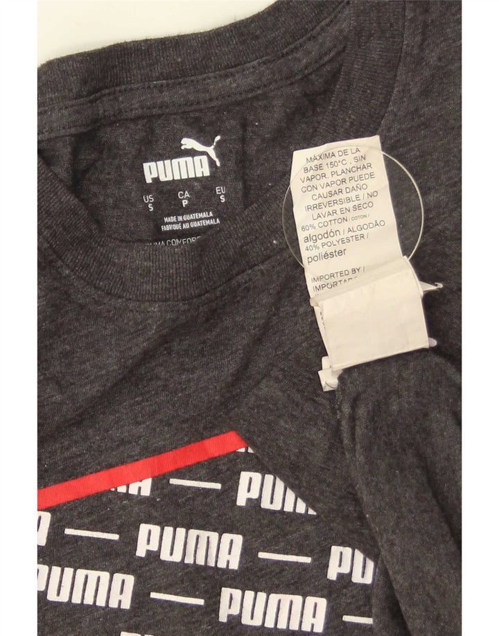 Puma Mens Graphic T-Shirt Top Small Grey Cotton