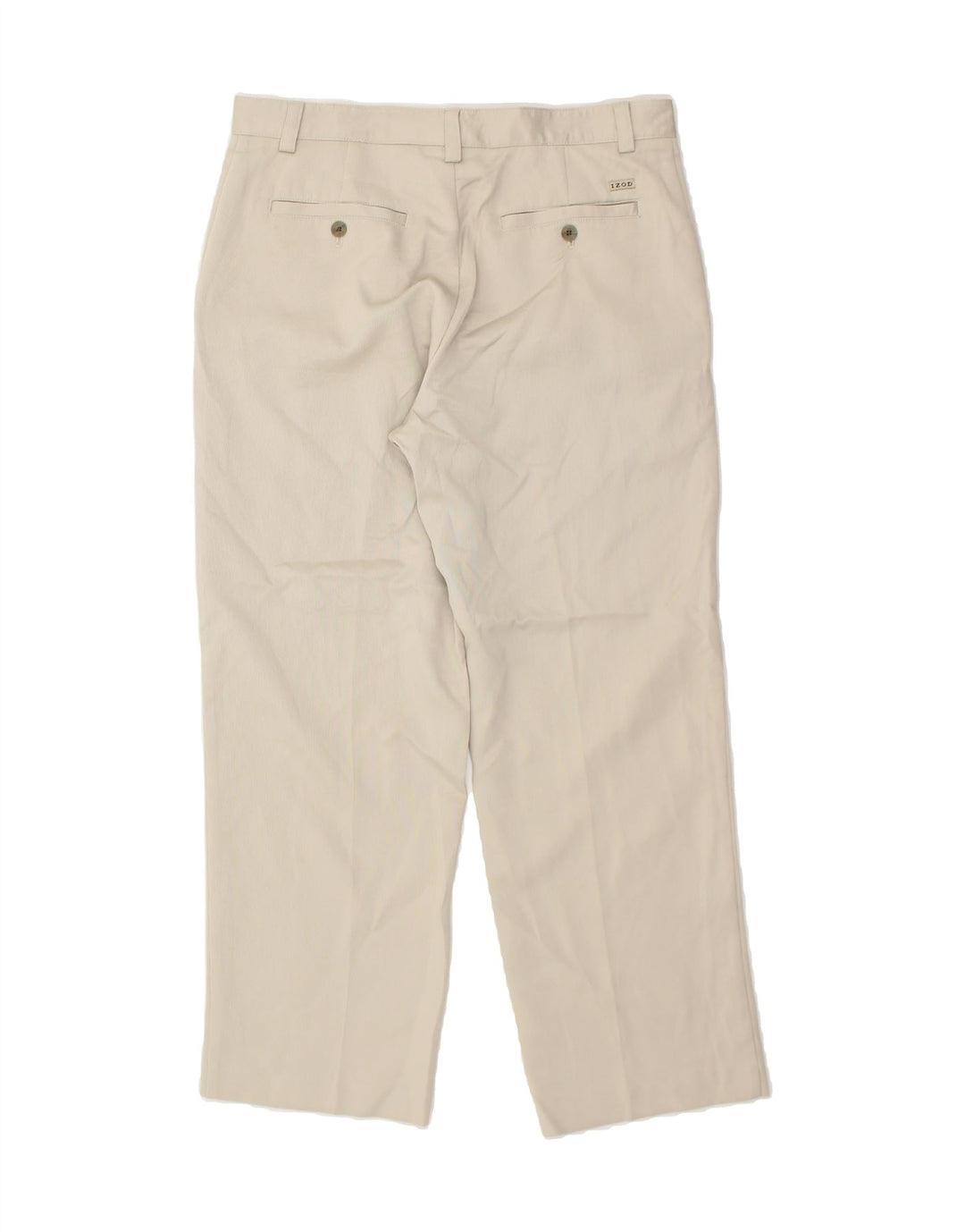 IZOD Mens Straight Chino Trousers W34 L29 Off White Polyester Vintage Izod and Second-Hand Izod from Messina Hembry 
