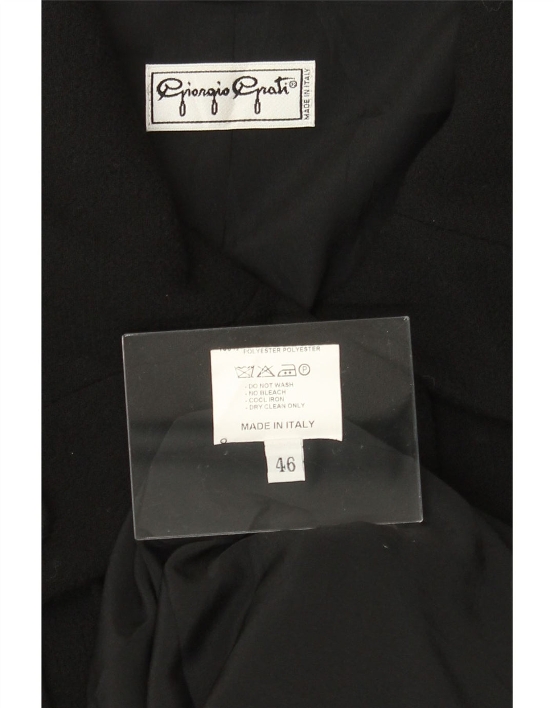 GIORGIO GRATI Womens Overcoat IT 46 Large Black Polyester Vintage Giorgio Grati and Second-Hand Giorgio Grati from Messina Hembry 