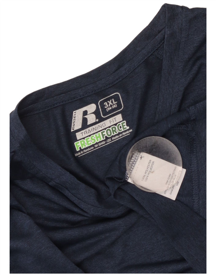 Russell Athletic Mens Top Long Sleeve 3XL Navy Blue Polyester