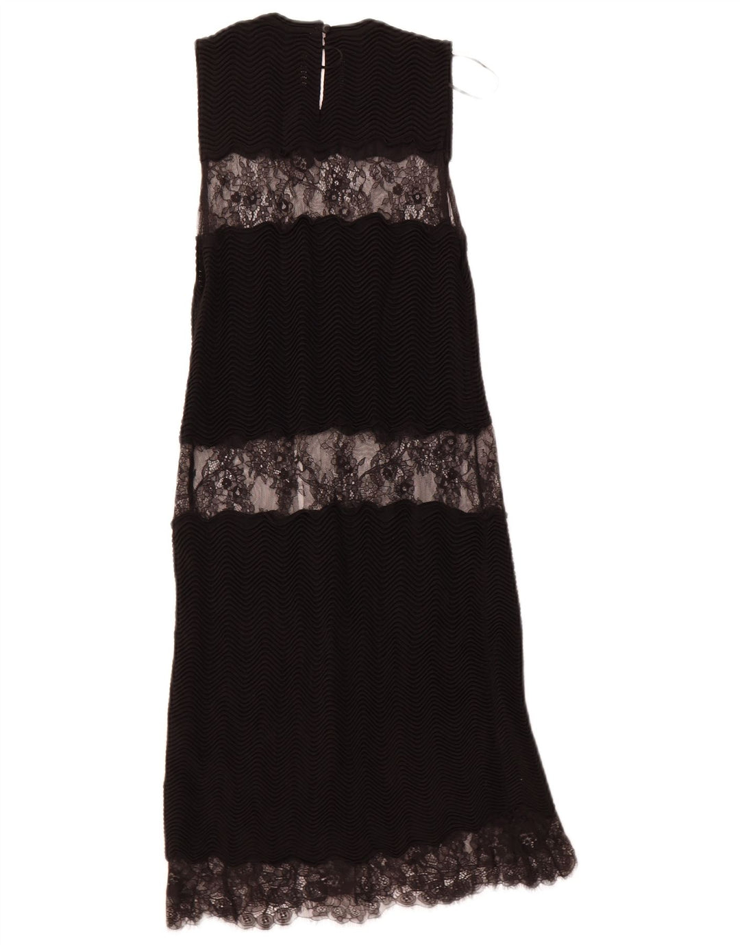 ZARA Womens Sleeveless Lace Maxi Dress UK 8 Small Black Viscose