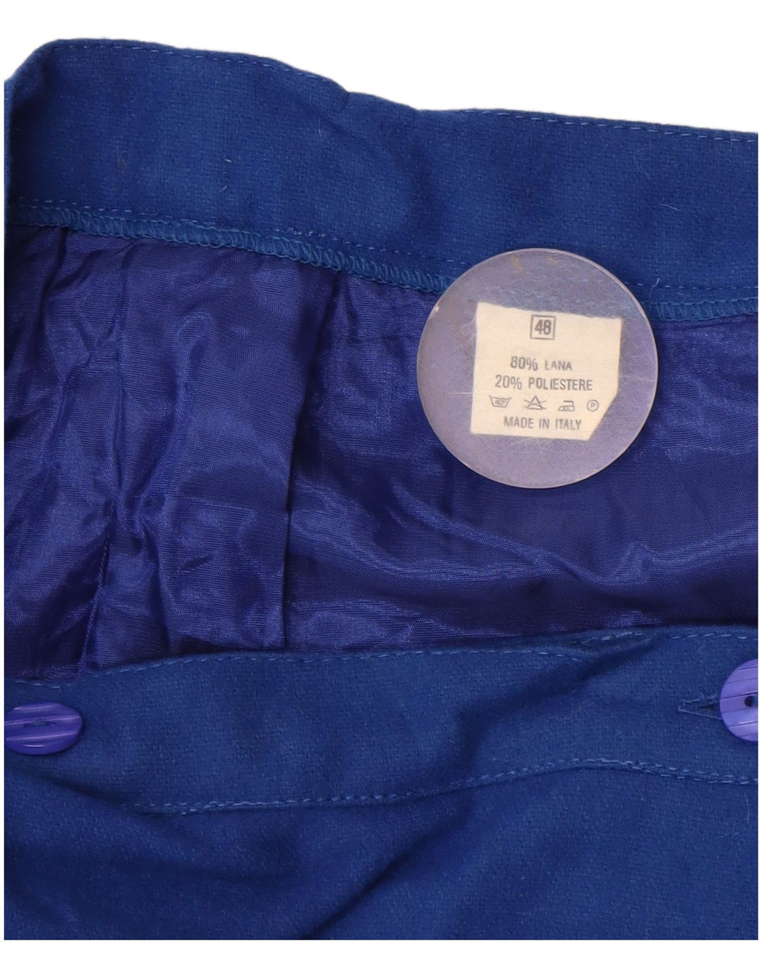 Vintage Womens Wrap Skirt IT 48 XL W38  Blue Floral Wool