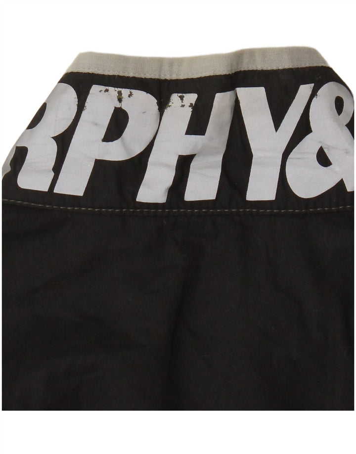 Murphy & Nye Womens Graphic Bomber Jacket UK 18 XL Black Cotton