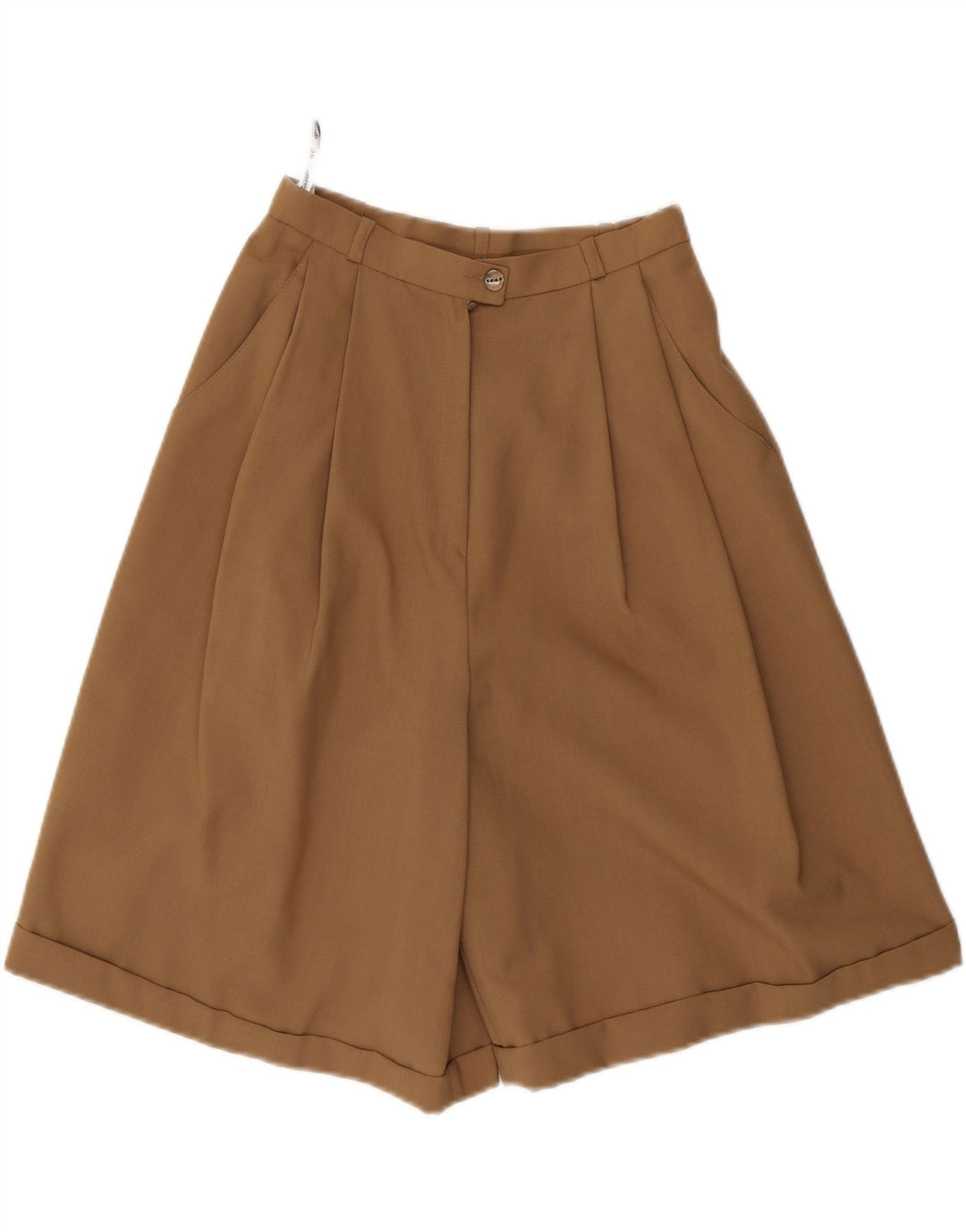 VINTAGE Womens High Waist Chino Shorts IT 36 XS W24 Brown Polyester