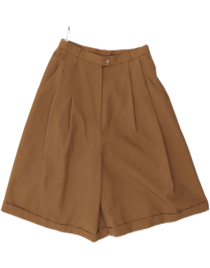 VINTAGE Womens High Waist Chino Shorts IT 36 XS W24 Brown Polyester