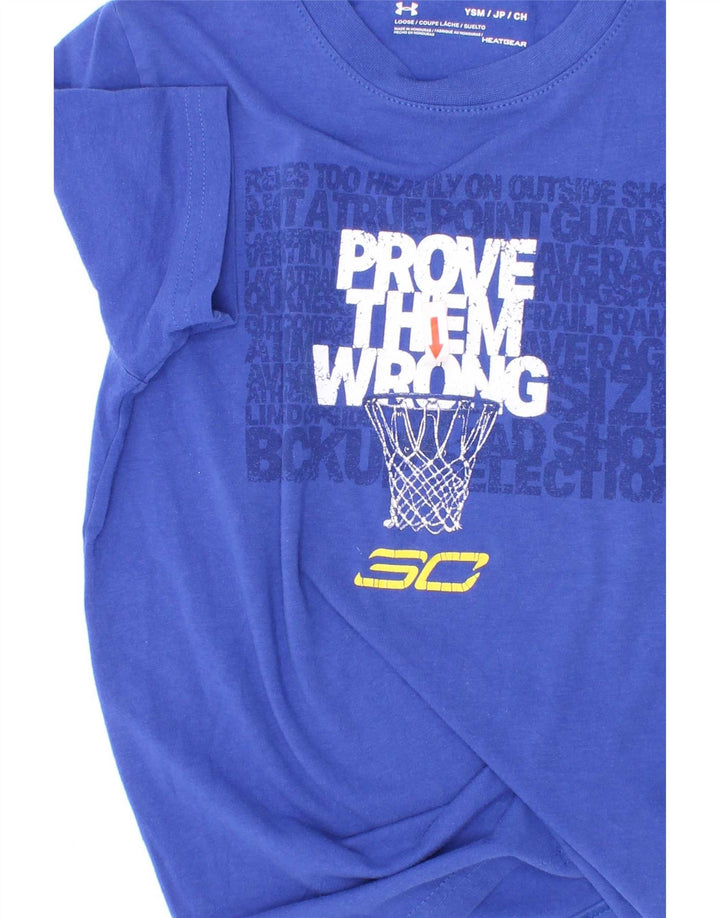 Under Armour Boys Graphic T-Shirt Top 7-8 Years Small Blue