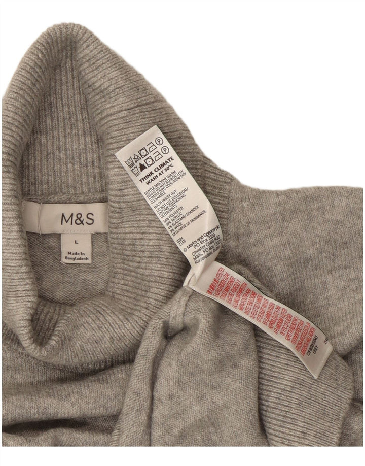 Marks & Spencer Womens Roll Neck Jumper Sweater UK 16 Large Grey Flecked