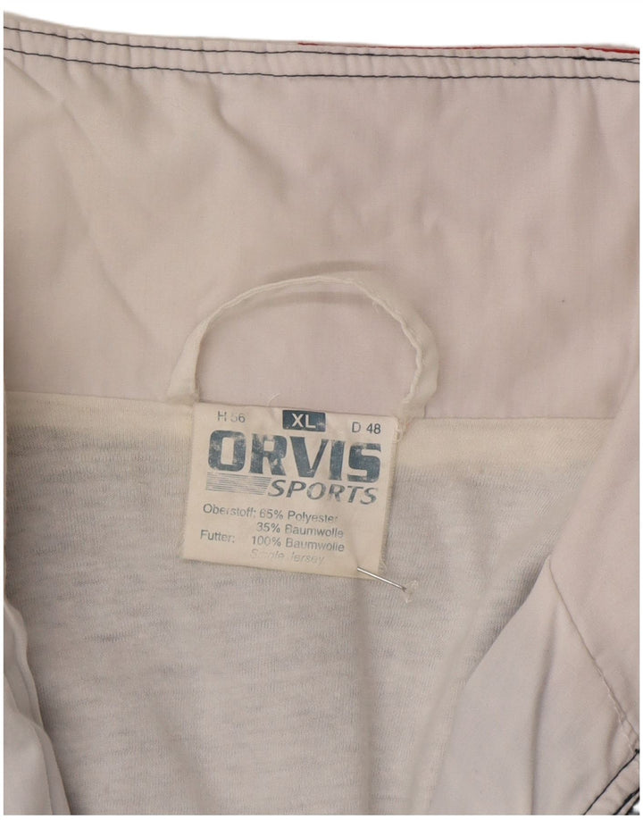 Orvis Mens Tracksuit Top Jacket XL Navy Blue Colourblock Polyester