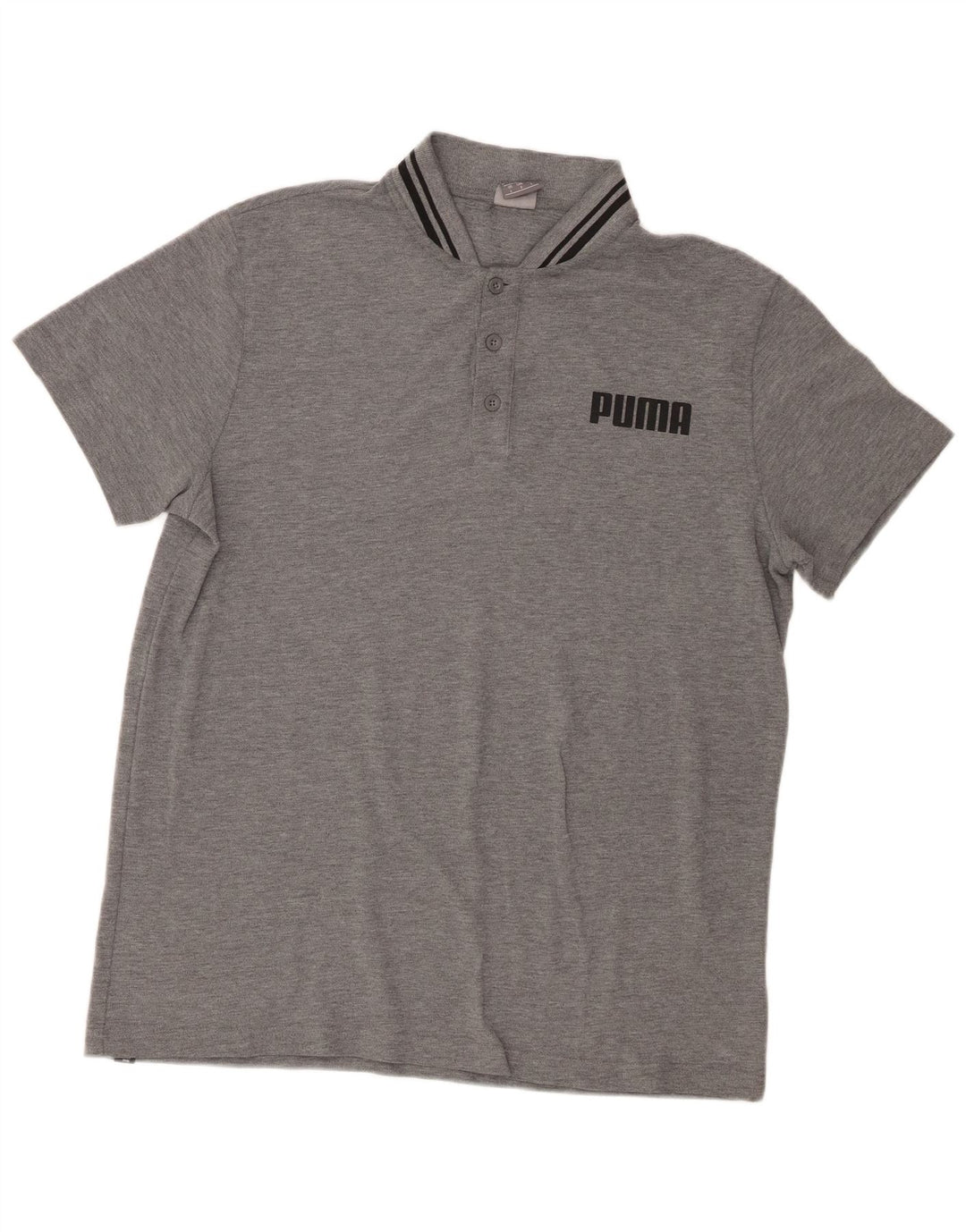 Puma Mens Graphic Polo Shirt Large Grey