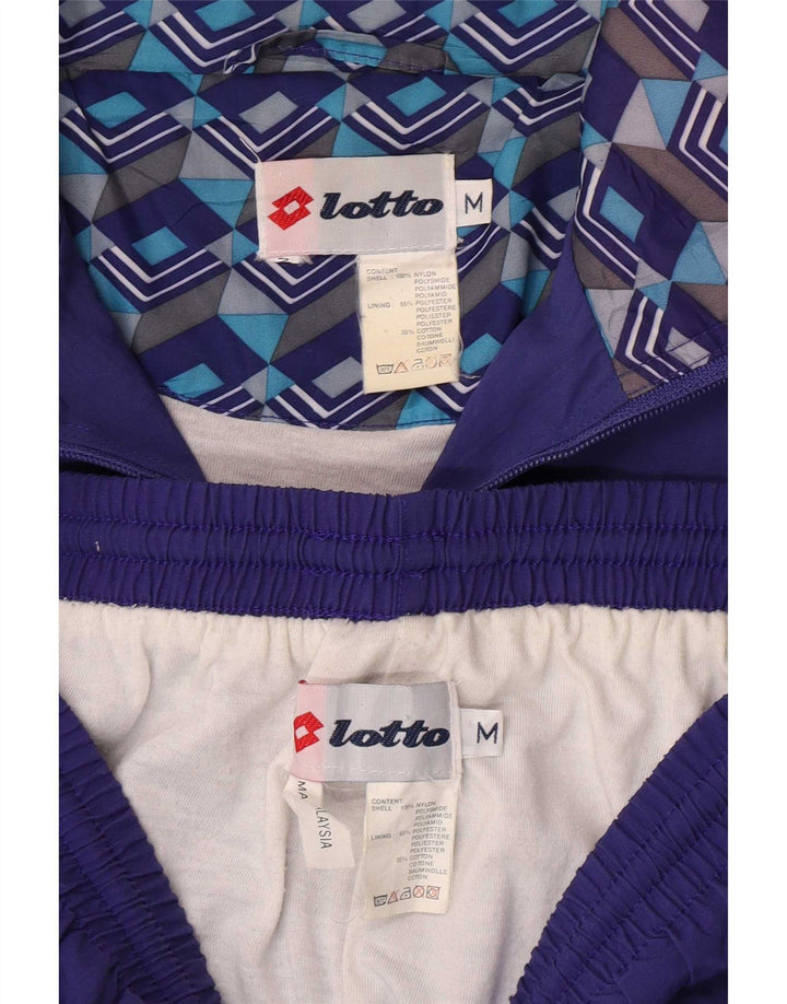 Lotto Mens Full Tracksuit Medium Blue Colourblock Nylon