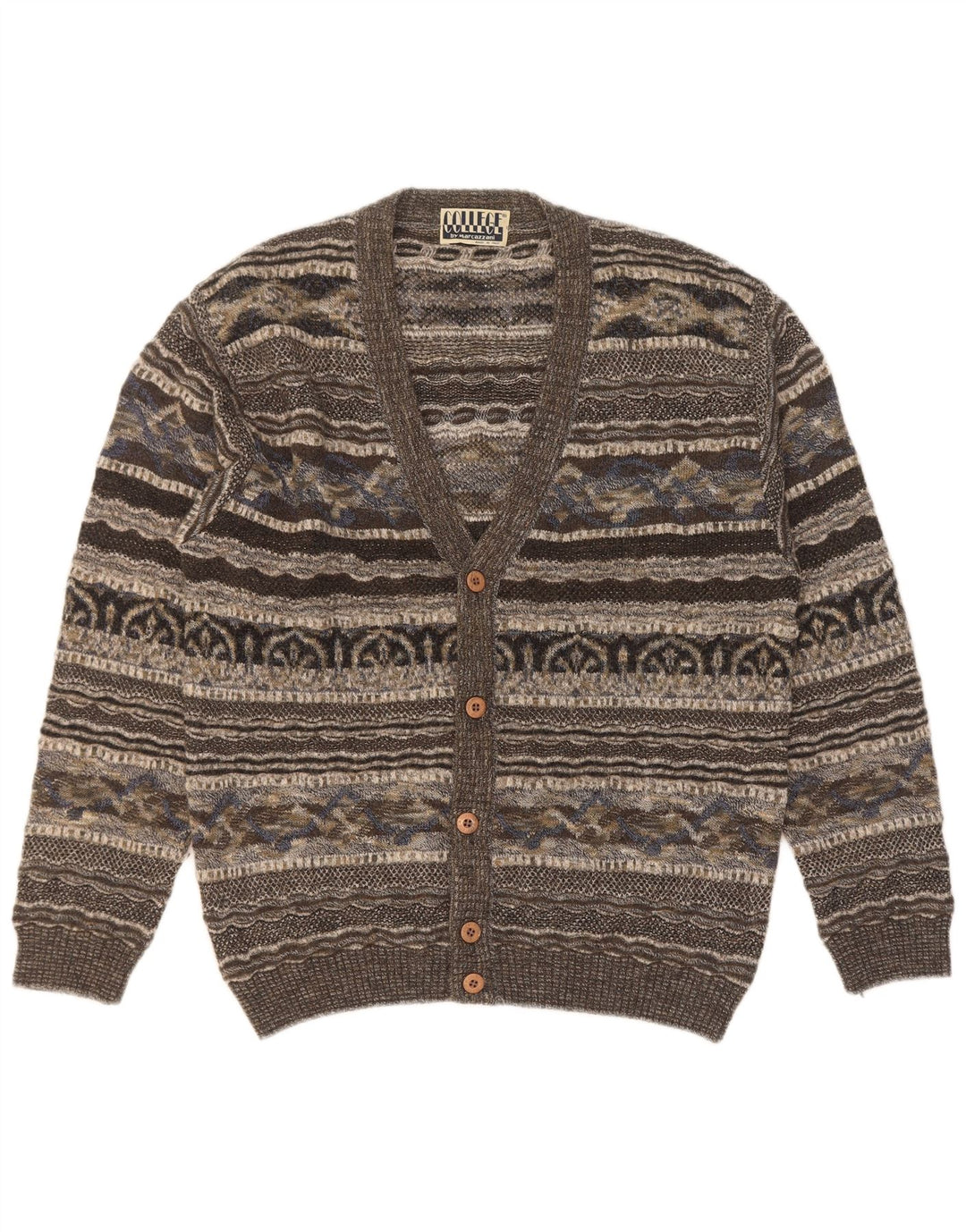 Marcazzani Mens Cardigan Sweater IT 50 Medium Grey Retro