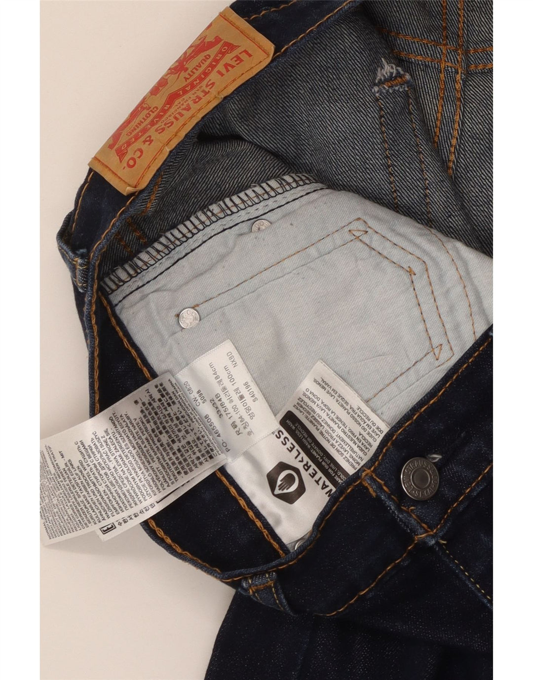 LEVI'S Mens 510 Skinny Jeans W33 L32 Navy Blue Cotton