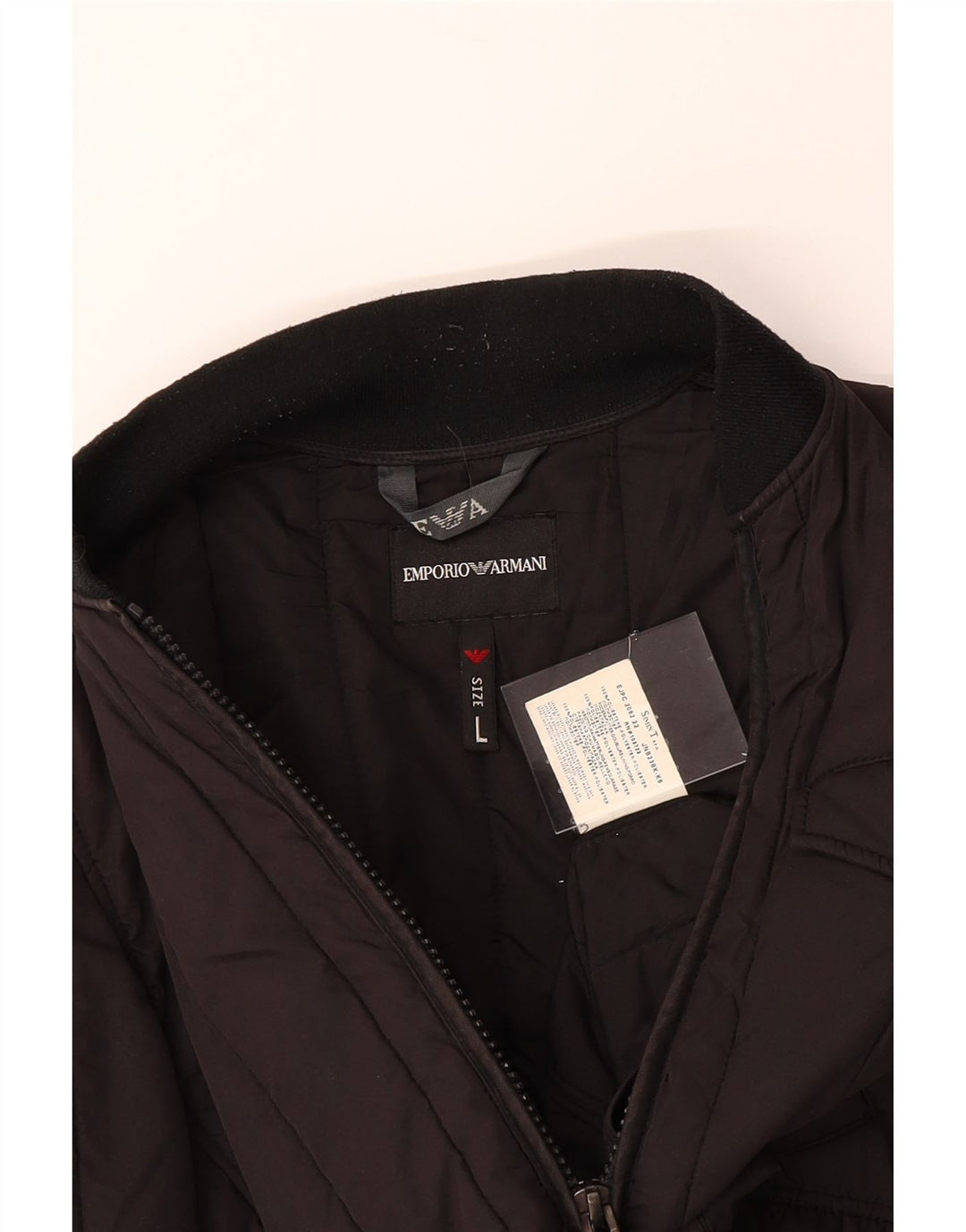 EMPORIO ARMANI Womens Padded Jacket UK 16 Large Black Polyester