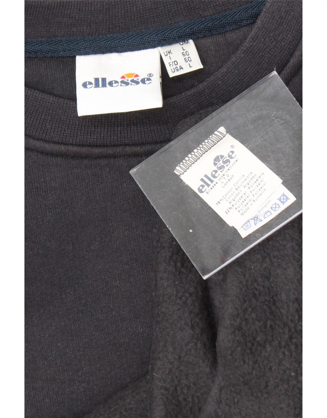 ELLESSE Mens Sweatshirt Jumper Large Navy Blue Cotton Vintage Ellesse and Second-Hand Ellesse from Messina Hembry 