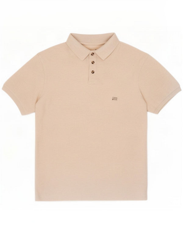 Think Pink Mens Polo Shirt Small Beige