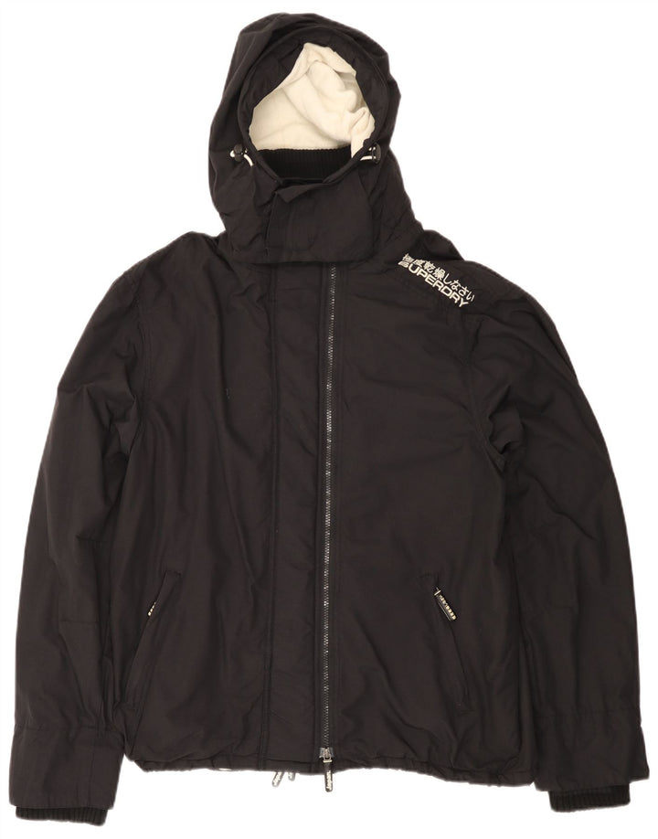 SUPERDRY Womens The Windcheater Hooded Windbreaker Jacket UK 20 2XL Black