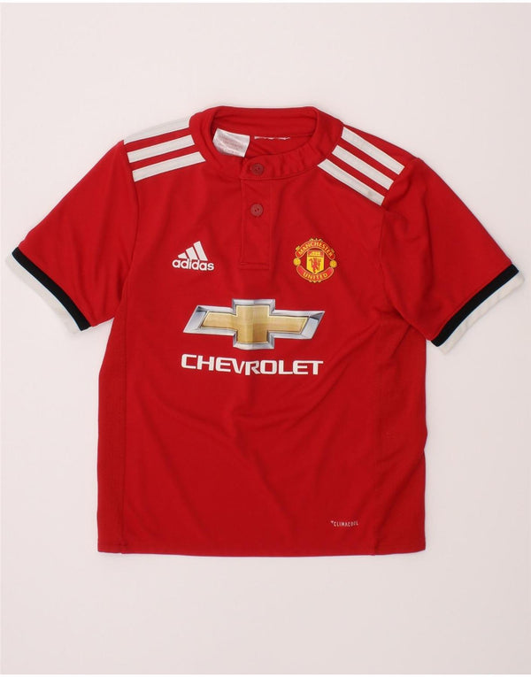 Adidas Boys Manchester United Graphic T-Shirt Top 3-4 Years Red Polyester