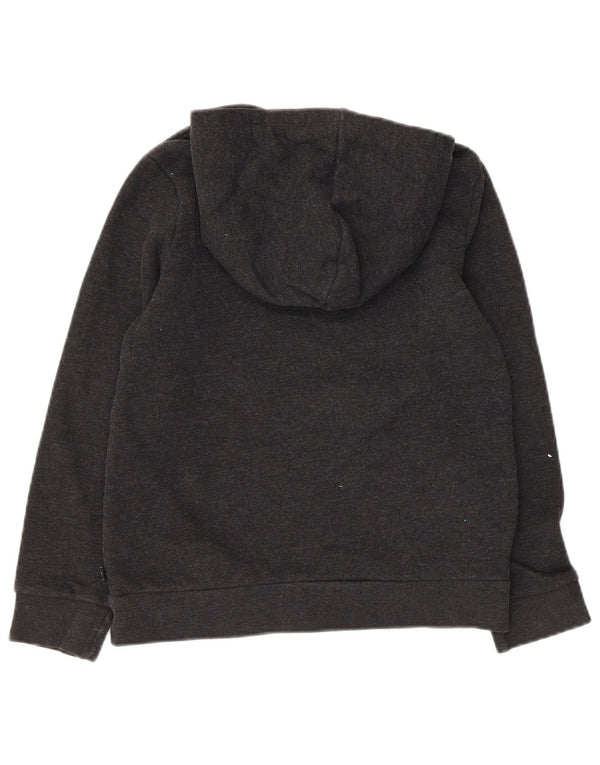 Puma Girls Graphic Hoodie Jumper 10-11 Years Medium Grey Cotton