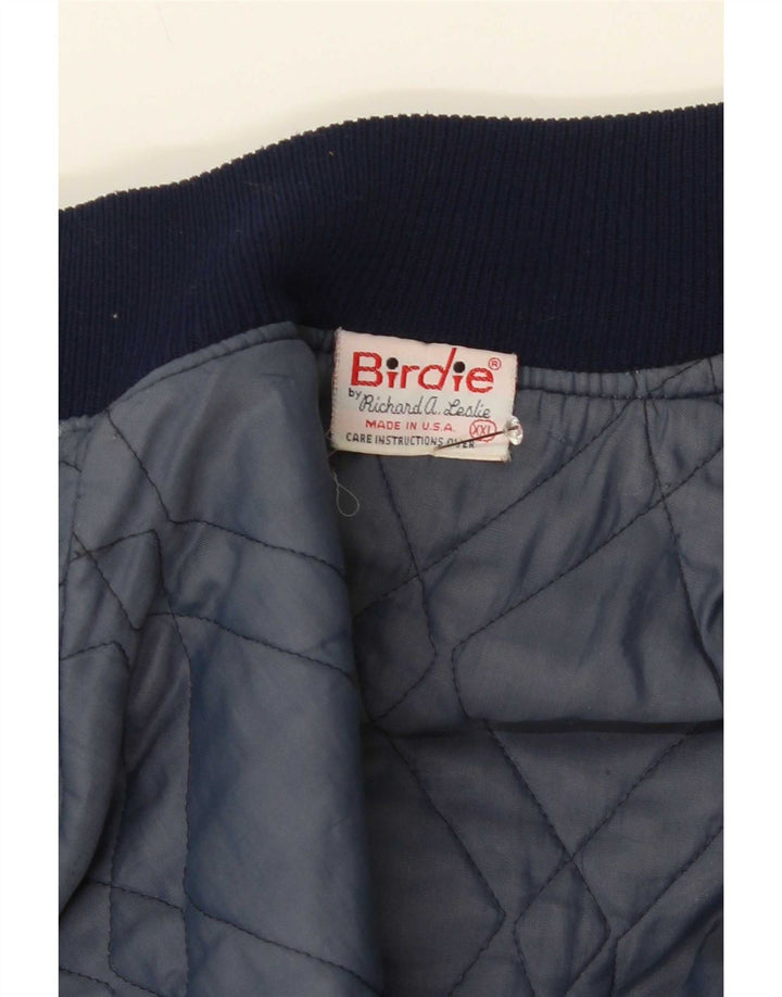 Vintage Mens Graphic Varsity Jacket UK 44 2XL Blue
