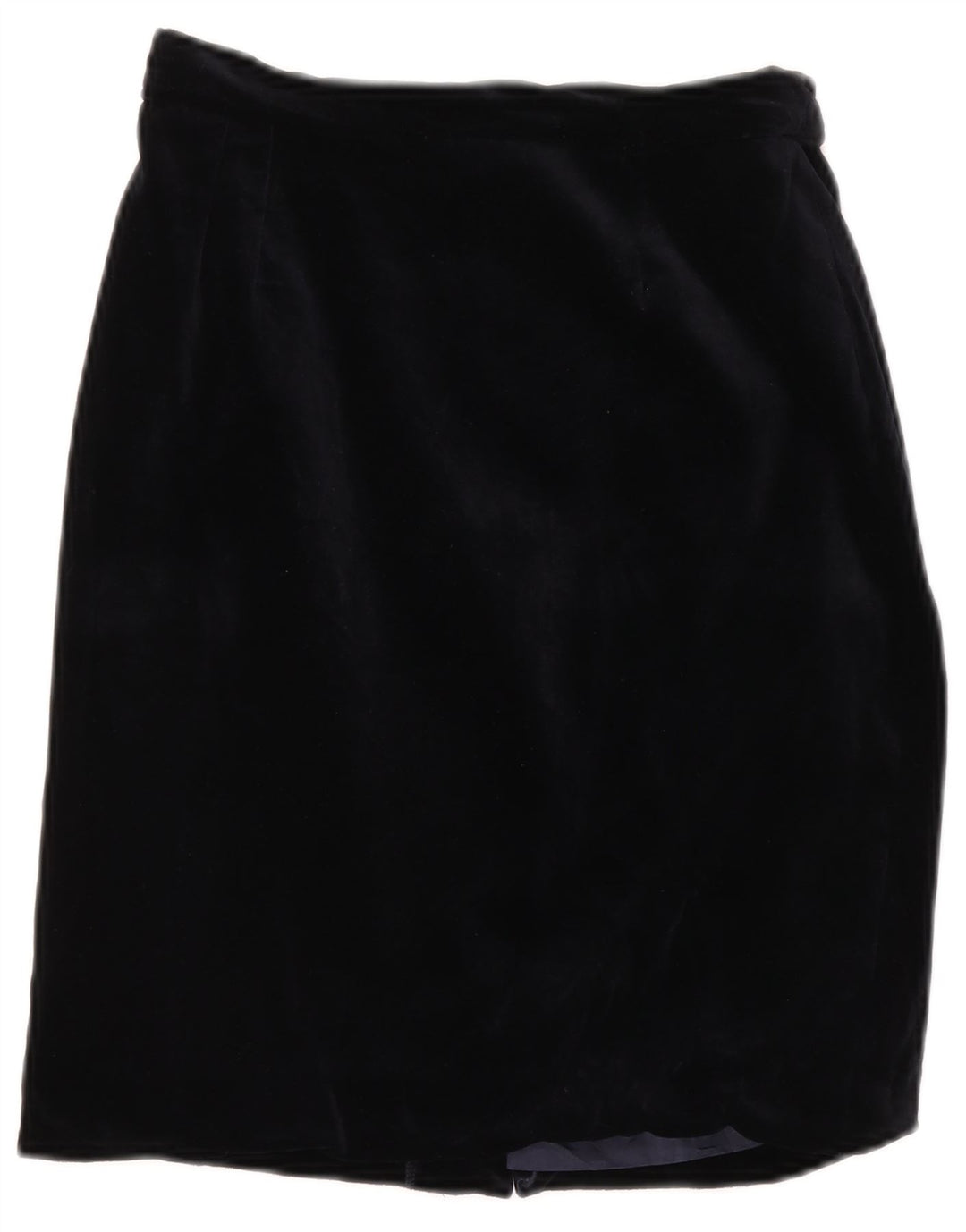 VINTAGE Womens Velvet High Waist Pencil Skirt IT 42 Medium W26  Navy Blue