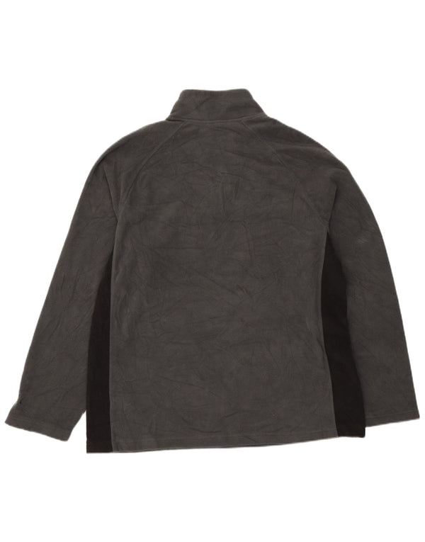 Starter Mens Zip Neck Fleece Jumper UK 42/44 Large Grey Colourblock