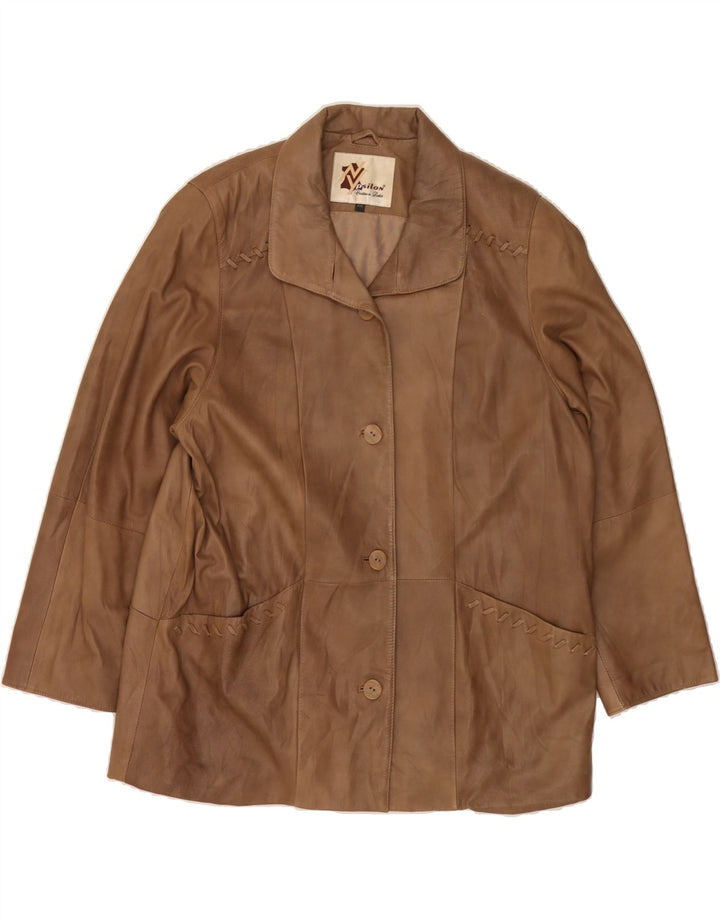 VINTAGE Womens Leather Jacket IT 44 Medium Brown Leather Vintage Vintage and Second-Hand Vintage from Messina Hembry 
