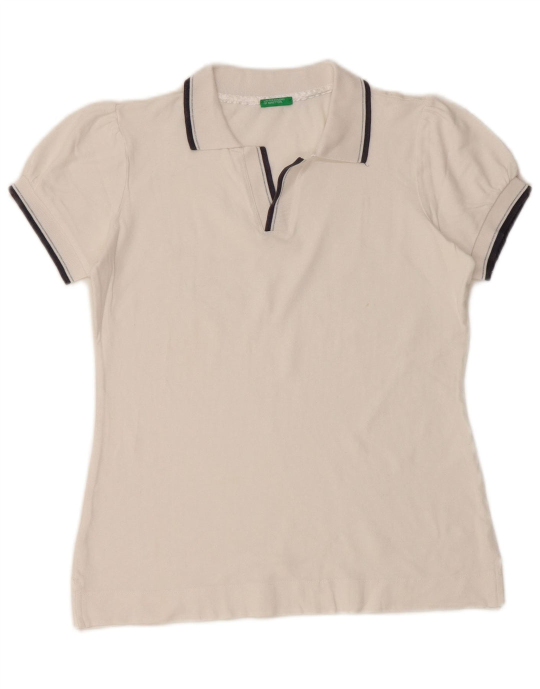 BENETTON Womens Polo Shirt UK 12 Medium White