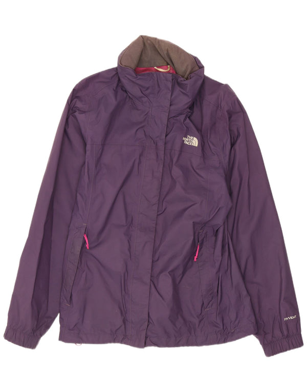The North Face Womens Hooded Rain Jacket UK 16 Large Purple Nylon