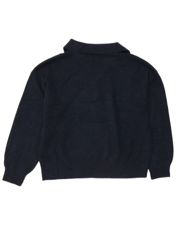Marks & Spencer Womens Polo Neck Jumper Sweater UK 14 Medium Navy Blue