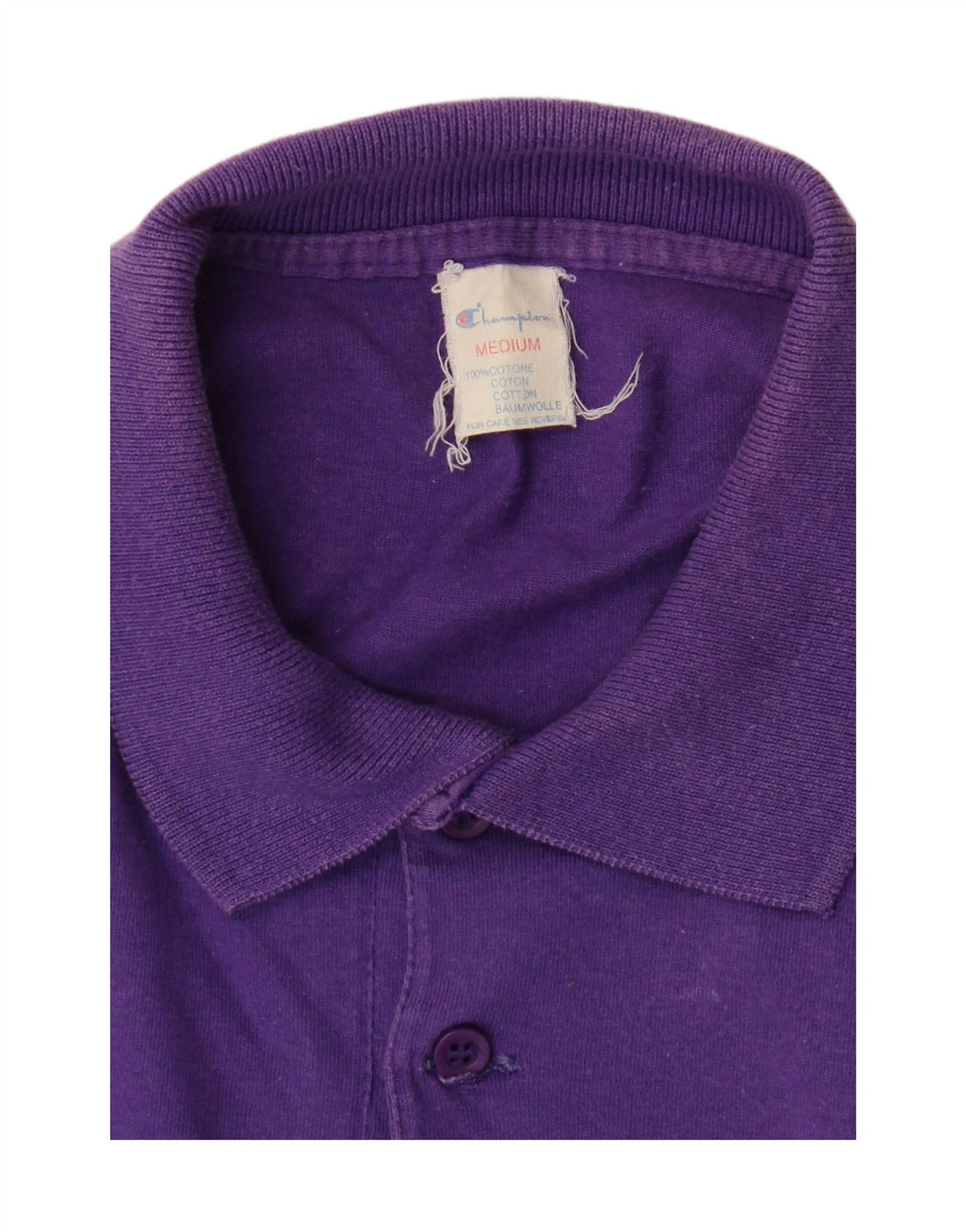 CHAMPION Mens Polo Shirt Medium Purple Cotton