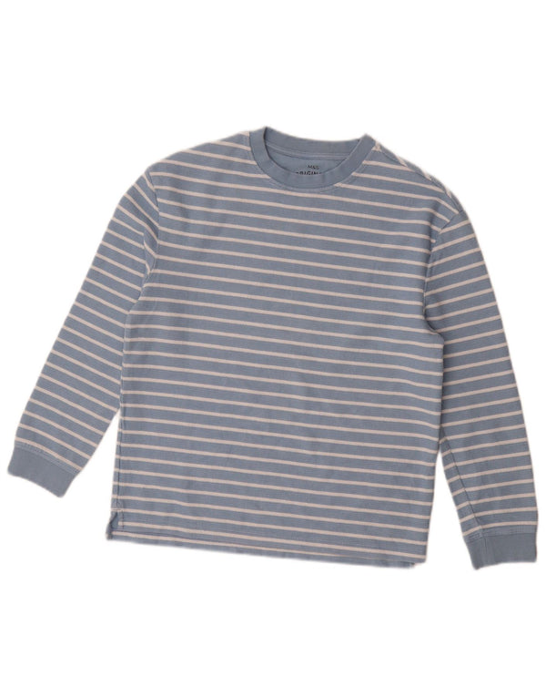 Marks & Spencer Boys Top Long Sleeve 11-12 Years Blue Striped Cotton