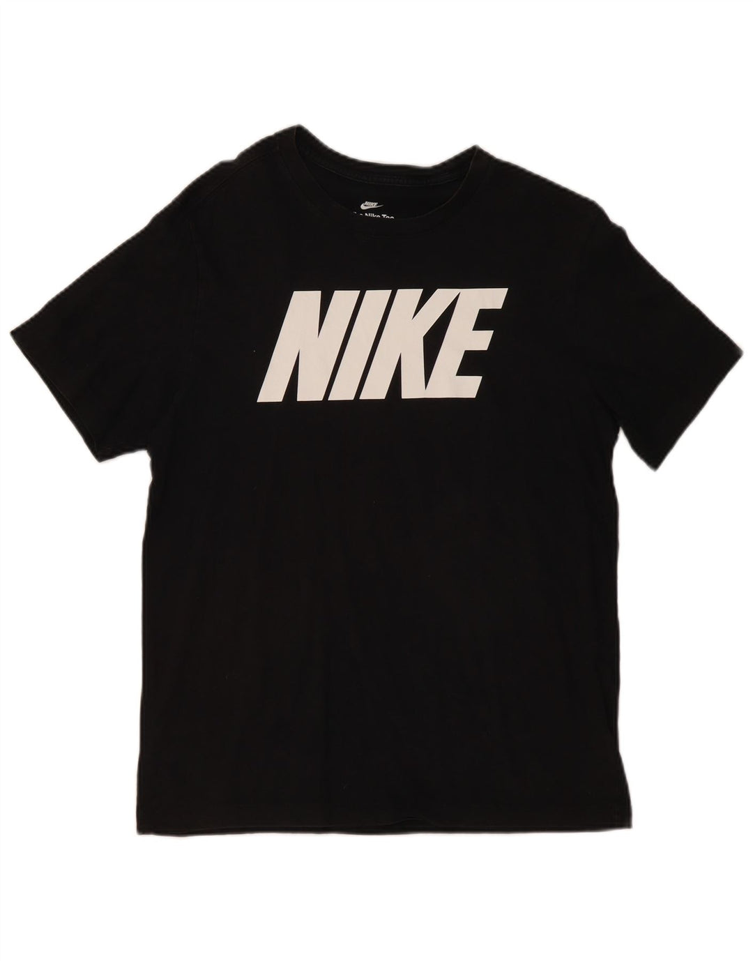NIKE Mens Graphic T-Shirt Top Medium Black Cotton