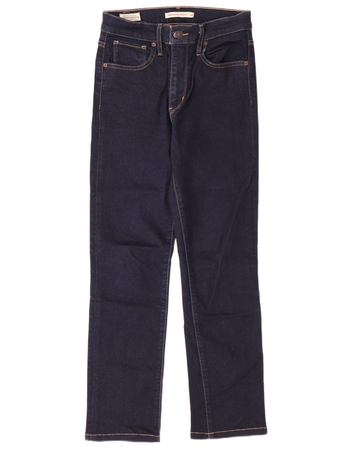 LEVI'S Womens 724 High Rise Straight Jeans W28 L26  Navy Blue Cotton