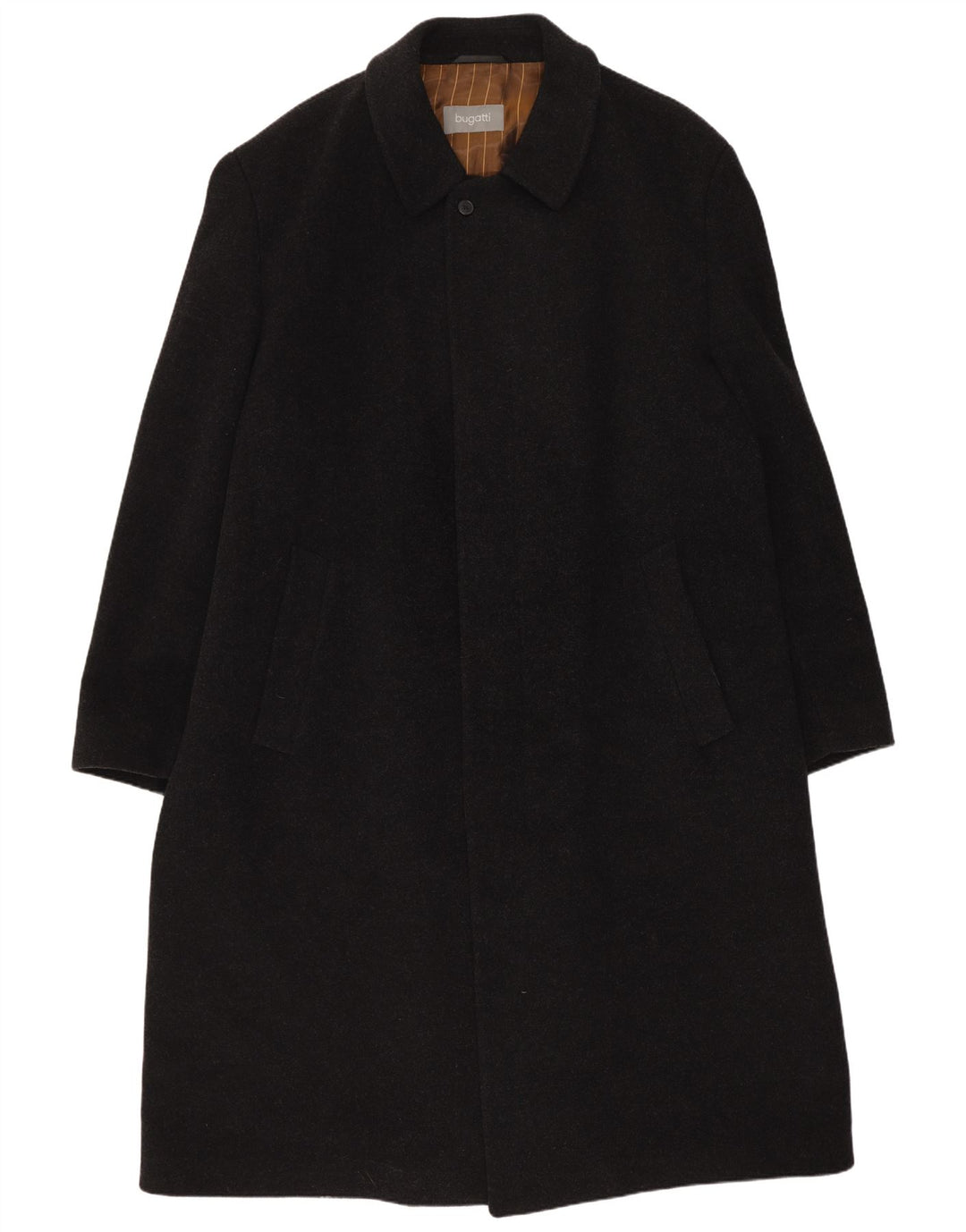 Bugatti Mens Overcoat IT 56 3XL Black Virgin Wool