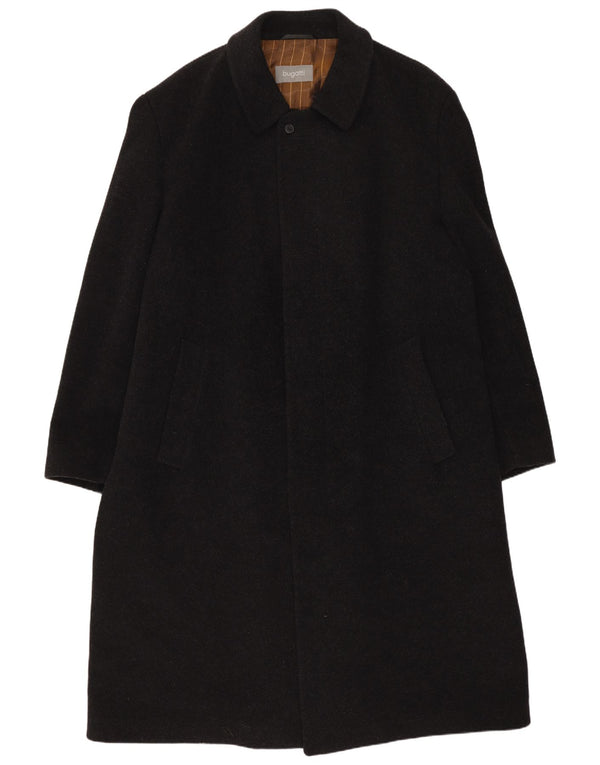 Bugatti Mens Overcoat IT 56 3XL Black Virgin Wool