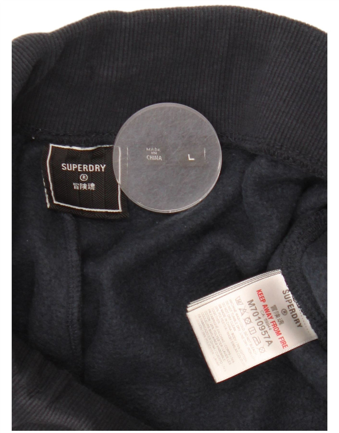 SUPERDRY Mens Tracksuit Trousers Joggers Large  Navy Blue Cotton