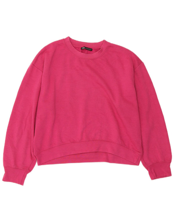 ZARA Womens Oversized Sweatshirt Jumper UK 16 Large Pink