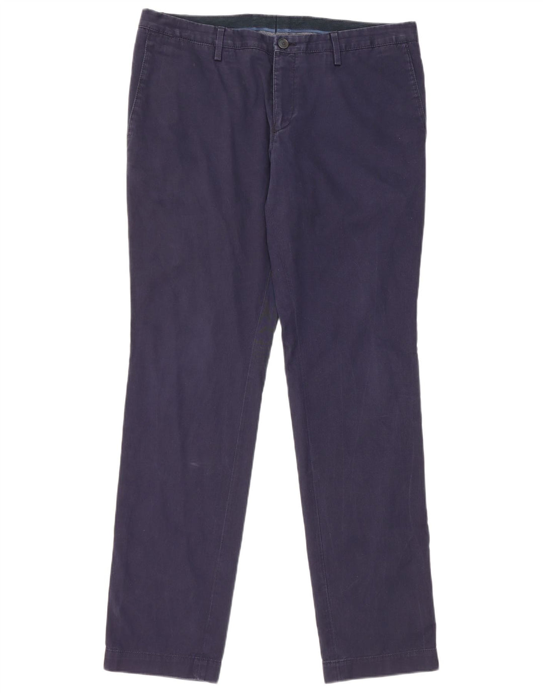 HUGO BOSS Mens Slim Chino Trousers EU 50 Large W34 L32 Navy Blue Cotton