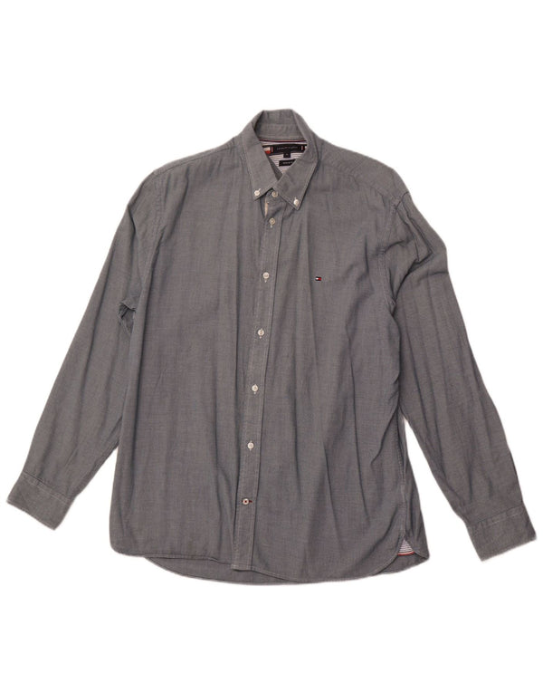 TOMMY HILFIGER Mens Regular Fit Shirt  XL Grey Spotted Cotton