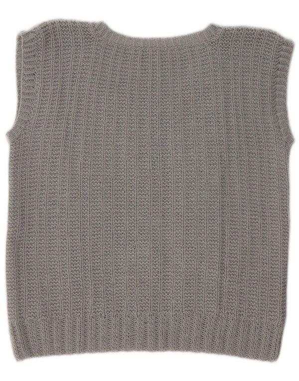 Vintage Womens Vest Tank Top UK 14 Medium Grey