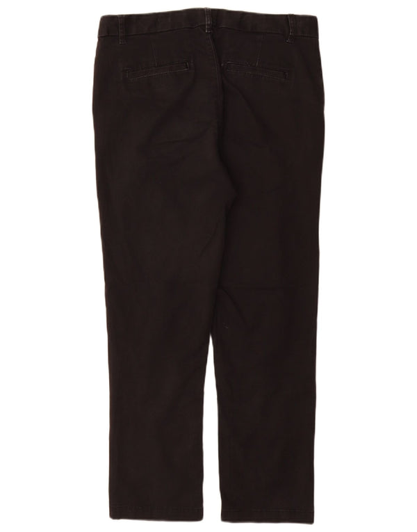 FAT FACE Womens Straight Chino Trousers UK 10 Small W28 L26 Black Cotton