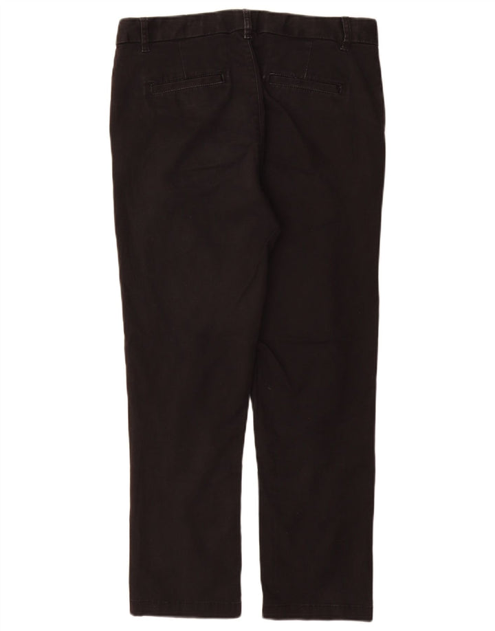 FAT FACE Womens Straight Chino Trousers UK 10 Small W28 L26 Black Cotton