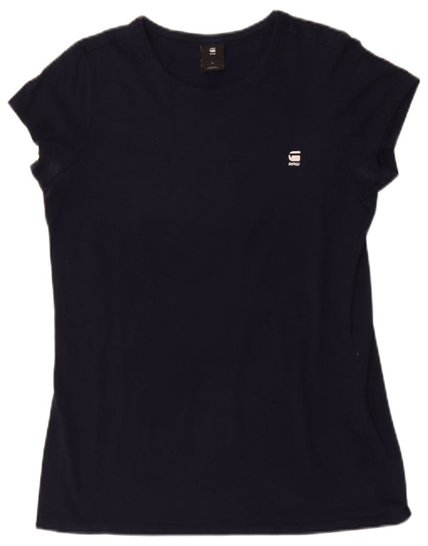 G-Star Womens T-Shirt Top UK 14 Large Navy Blue Cotton